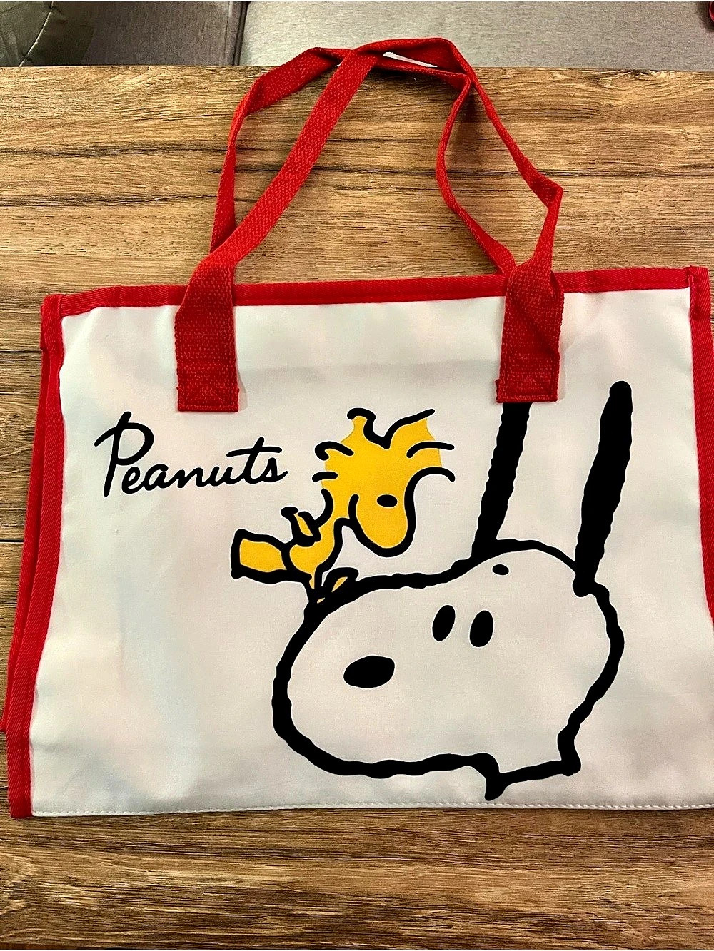 Snoopy and Woodstock tote in Cream & Red